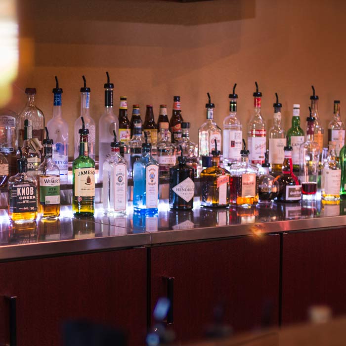 the bar selection at the the lodge at Old Kinderhook