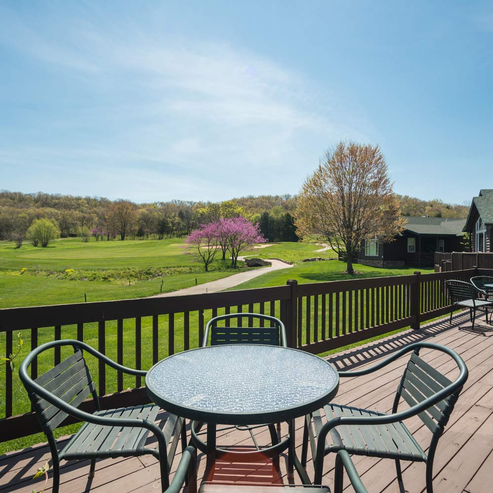 back deck overlooking the golf course at Old Kinderhook